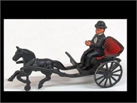 CAST ITON TOY - MAN IN BUGGY W HORSE