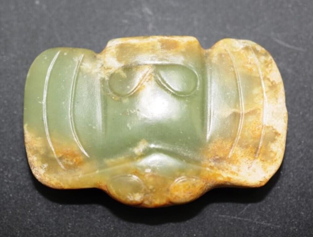 Chinese carved stone bird figure toggle
