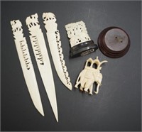 Group of various Oriental ivory & bone