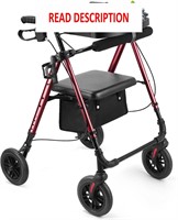 $150  Red Rollator Walker  8 Wheels  Adjustable