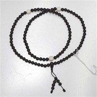 Chinese zitan & ivory Buddhist beads
