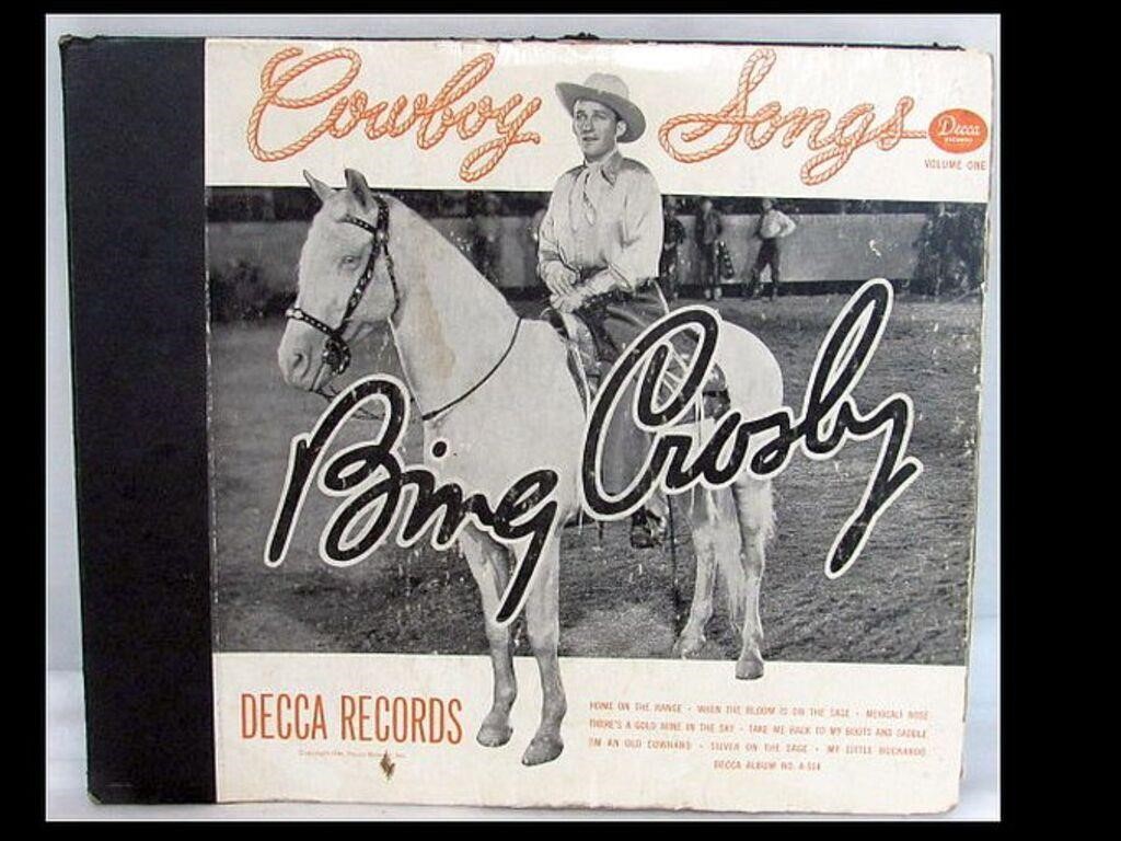 1947 BING CROSBY COWBOY SONGS VINYL RECORD SET