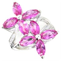 Elegant 4.30 ct Pink Sapphire Cocktail Ring