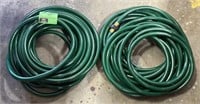 Rubber Garden Hoses, 3/4in dia, length unknown