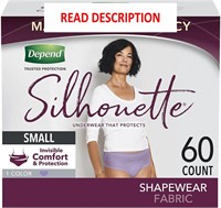 $49  Depend Silhouette Women's Underwear  S - 60ct