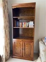 Vintage Wood Bookshelf Storage Cabinet