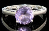 Round 2.00 ct Natural Amethyst Solitaire Ring