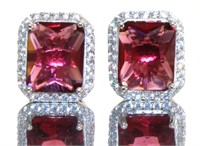 Emerald Cut 6.55 ct Ruby Stud Earrings