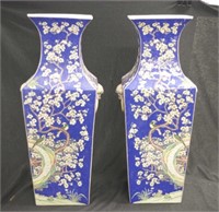 Pair of large Chinese pottery vases