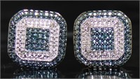 Genuine Blue Diamond Earrings