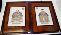Pair of Chinese hand painted porcelain tiles