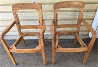 2 matching solid wood chairs, need seat & back