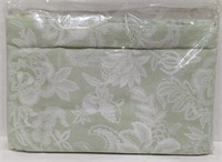 Light Green & White Floral Tablecloth (Sizes