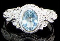 Oval 2.40 ct Natural Blue Topaz Ring