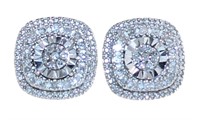 Cushion Cut Diamond Designer Stud Earrings