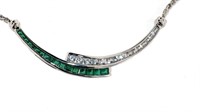 Beautiful Emerald & White Sapphire Necklace