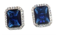 Radiant Cut 4.00 ct Sapphire Stud Earrings