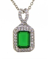 Radiant Cut 2.00 ct Emerald Pendant