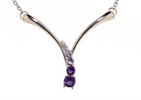 Genuine African Purple & Pink Amethyst Necklace