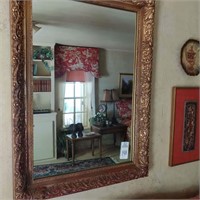 LARGE MIRROR, ROUND TOP TABLE, D?COR ITEMS