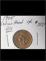 BU 1905 INDIAN HEAD PENNY