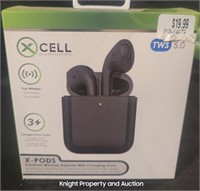 XCell X-Pods Earbuds W/ Charging Case Black TW5.0S