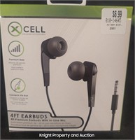 XCell 4ft Earbuds Connects AUC With in-line Mic