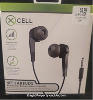 XCell 4ft Earbuds Connects AUC With in-line Mic