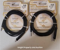 2 Xcell 3.5mm AUX to USB Type-C Audio "Gold"