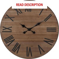 $50  FLORA 24 Wooden Wall Clock  Roman Numerals