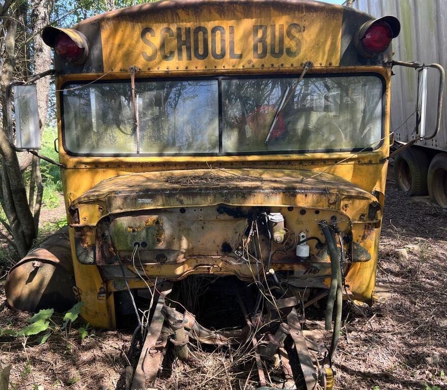Old school bus / no motor / no seats /no front end