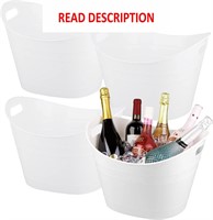 4 Pack Large Plastic Ice Bucket  18L for Wine/Beer