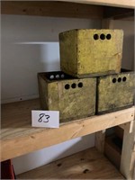 3 Wood Boxes on Stools