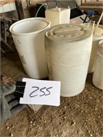 2   55 gallon Plastic Barrel