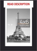 $8  4x6 Picture Frame  Displays 3.5x5 Photos  Blac