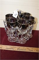 Silver Ombre M/C Glass & Metal Holder Set
