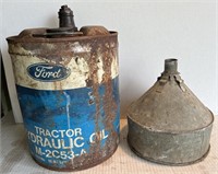 Ford tractor hydralic oil can (empty) & funnel