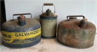 3 vintage fuel cans