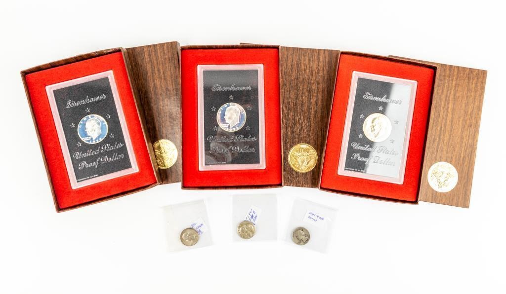 Coin 3 Silver Qtr Errs+3 40% Ike Silver Proof Set