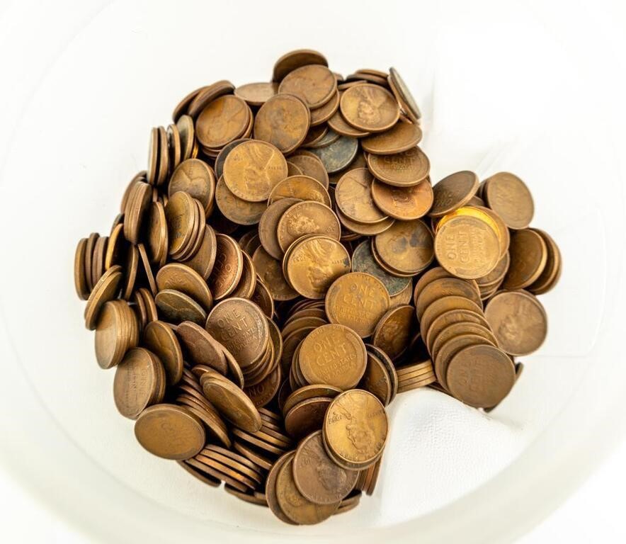 Coin Over 19Lbs. Wheat Cents Teen's-50's+More