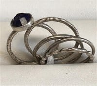 Gemstone 925 stacking rings sz.5 Retail: $69