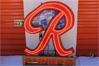 Large Neon Ranier on Top Sign