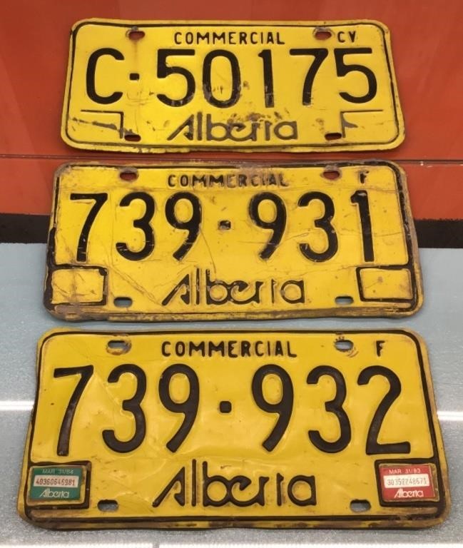 Vtg. Alberta commercial license plates
