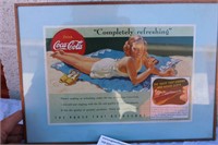 Framed Vintage-Style Coca-Cola Advertisement