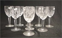 Nine Waterford  "Lismore" white wine glasses