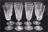 Eight Waterford crystal "Lismore"champagne glasses