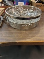 Silverplate holder with glass dish