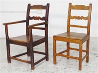 Two similar Georgian ladder back chairs