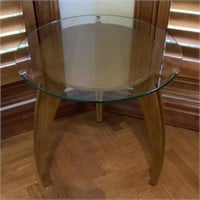 24" Round glass top side table