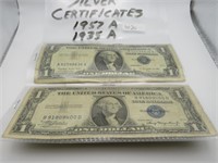 Silver Certificates 1935A 1957A